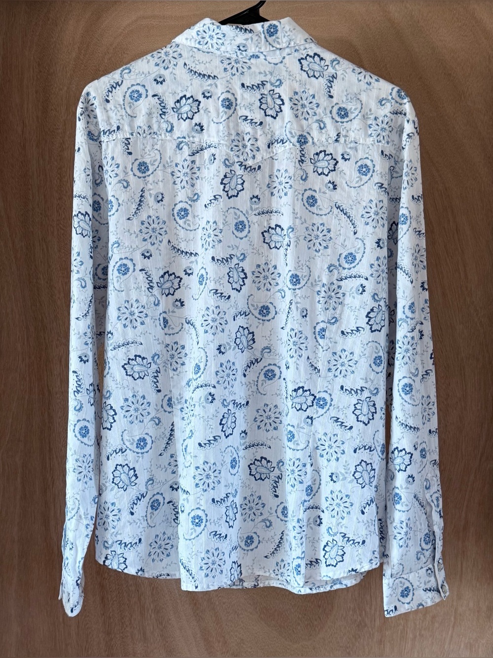 Pendleton Western Pearl Snap Shirt Women’s XL Blue White Paisley Cotton Cowgirl - Picture 9 of 12